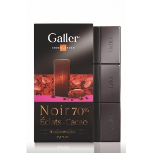 Galler Tablet Dark 70% Cocoa nibs 80g